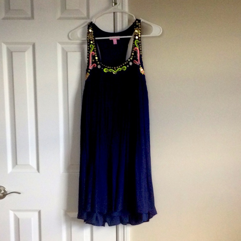 Lilly Pulitzer Navy Lorna Trapeze Dress M